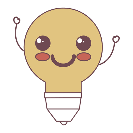 bulb light kawaii character vector illustration designのイラスト素材