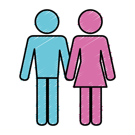 couple silhouette isolated icon vector illustration designのイラスト素材