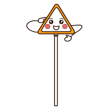 traffic signal kawaii character vector illustration designのイラスト素材