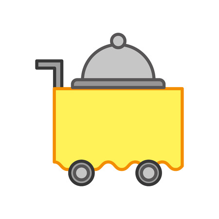 cart room service with tray server isolated icon vector illustration designのイラスト素材