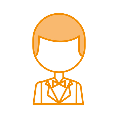 elegant man with bowntie vector illustration designのイラスト素材