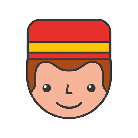 boybell avatar character icon vector illustration designのイラスト素材
