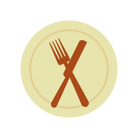 fork and knife cutlery vector illustration designのイラスト素材