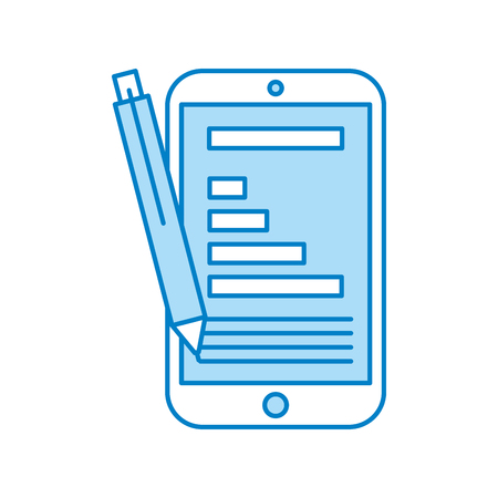 smartphone device with statistics vector illustration designのイラスト素材