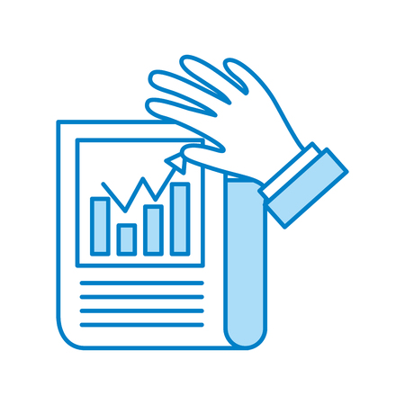Statistical report with hand vector illustration designのイラスト素材