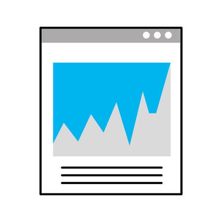 Computer template  with statistics graph vector illustration designのイラスト素材