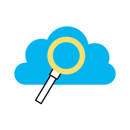 Cloud computing with magnifying glass vector illustration designのイラスト素材