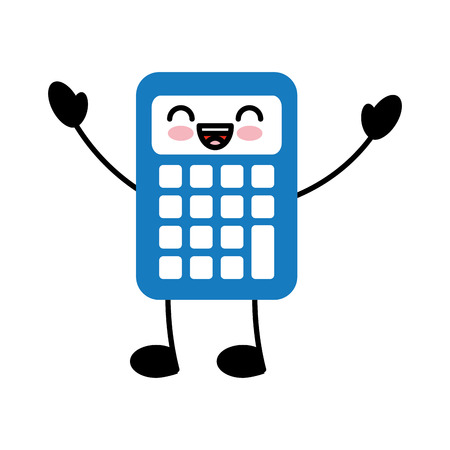 calculator math character vector illustration designのイラスト素材
