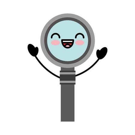 magnifying glass character vector illustration designのイラスト素材