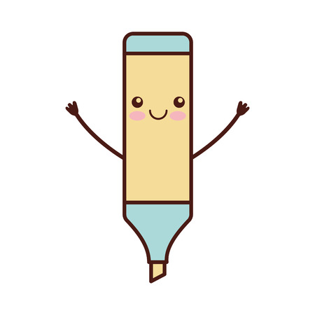 highlighter pen  character vector illustration designのイラスト素材