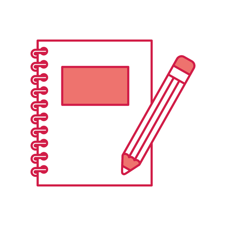 notebook school with pencil vector illustration designのイラスト素材