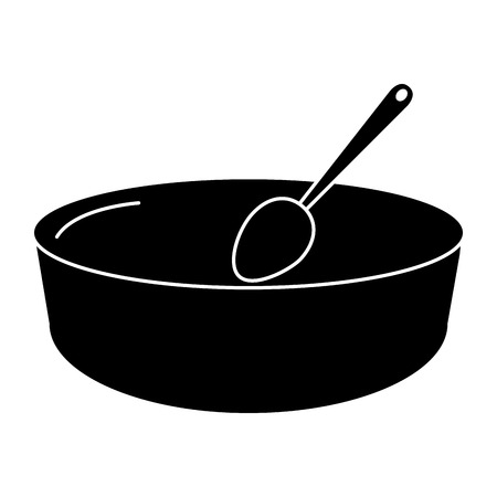 deep plate with spoon vector illustration designのイラスト素材