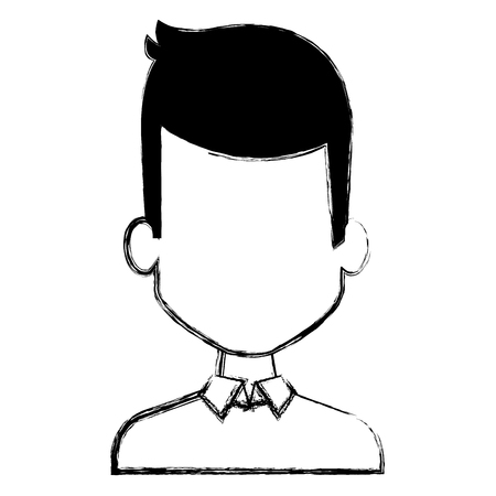 young man avatar character vector illustration designのイラスト素材