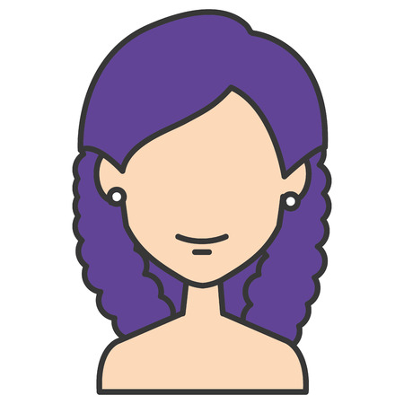 beautiful woman shirtless avatar character vector illustration designのイラスト素材