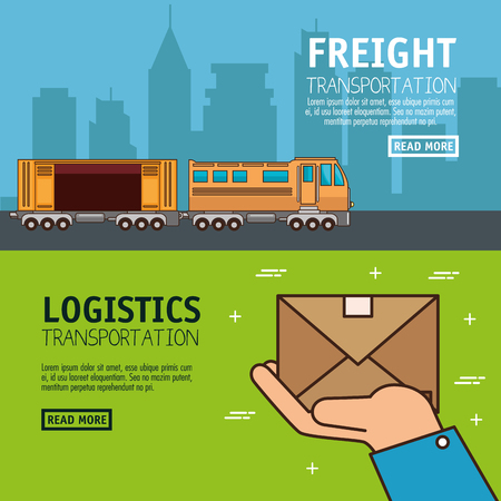 freight transportation and delivery logistic infographic vector illustration graphic designのイラスト素材