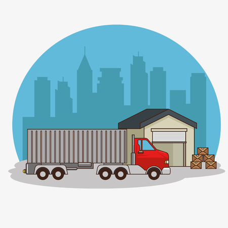freight transportation and delivery logistic infographic vector illustration graphic designのイラスト素材