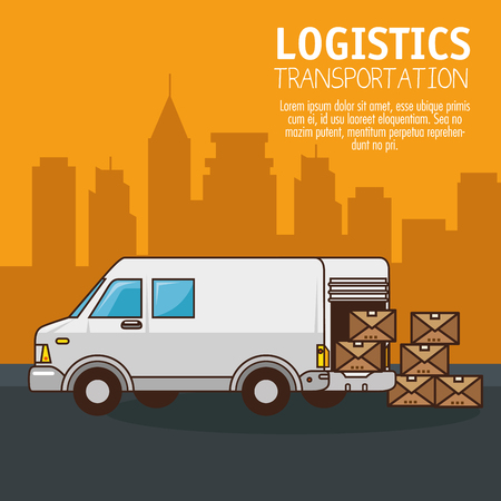 freight transportation and delivery logistic infographic vector illustration graphic designのイラスト素材