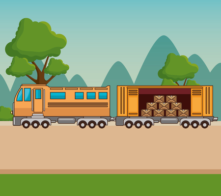 freight transportation and delivery logistics vector illustration graphic designのイラスト素材