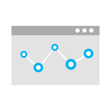 template computer with statistics graph vector illustration designのイラスト素材