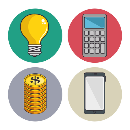 online education and learning web set vector illustration graphic designのイラスト素材