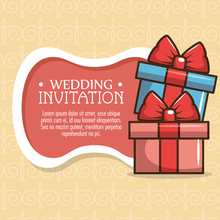 wedding invitation card vector illustration graphic designのイラスト素材