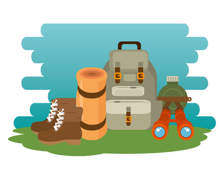 camping wild life concept vector illustration graphic designのイラスト素材