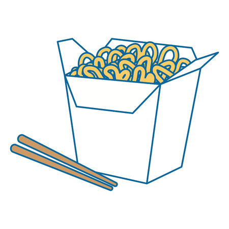noddle box food over white background graphicのイラスト素材