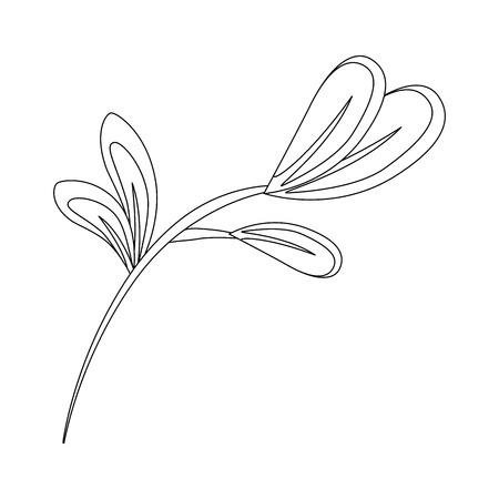 stem with leaves icon over white background vector illustrationのイラスト素材