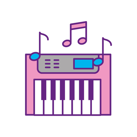 Synth console with notes vector illustration designのイラスト素材