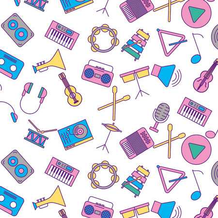 musical set icons pattern vector illustration design vector illustration designのイラスト素材