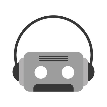retro cassette with earphones vector illustration designのイラスト素材