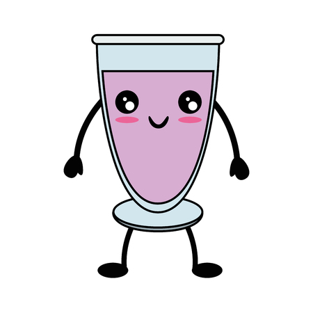 sweet milkshake kawaii cartoon icon vector illustration graphic designのイラスト素材