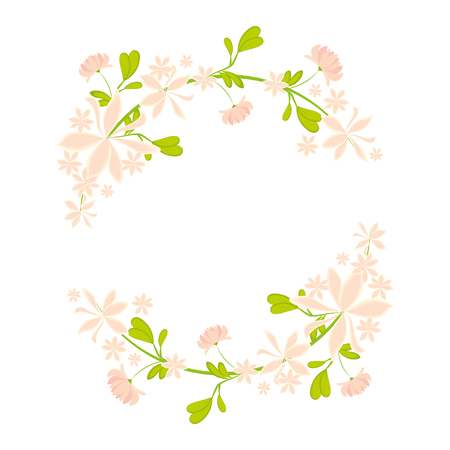 decorative frame with flowers over white background vector illustrationのイラスト素材