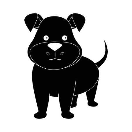 cartoon dog face icon over white background graphic design vector illustrationのイラスト素材