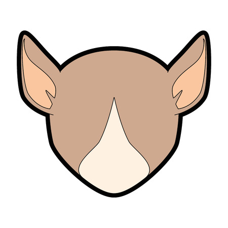 cartoon dog face icon over white background colorful design vector illustrationのイラスト素材