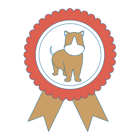 medal with dog icon over white background vector illustrationのイラスト素材