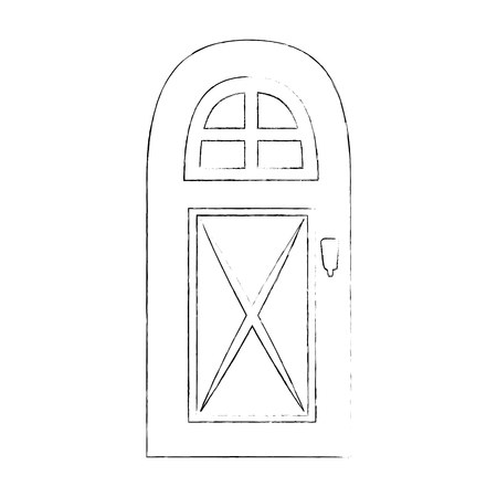 house door icon over white background vector illustrationのイラスト素材