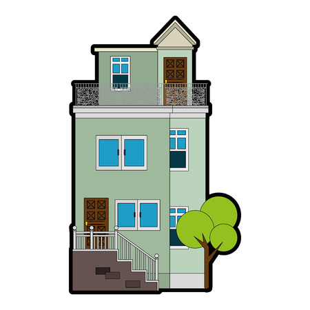 modern house icon over white background vector illustrationのイラスト素材