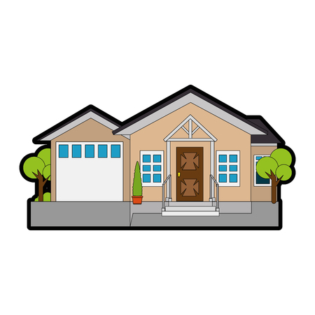 modern house icon over white background vector illustrationのイラスト素材