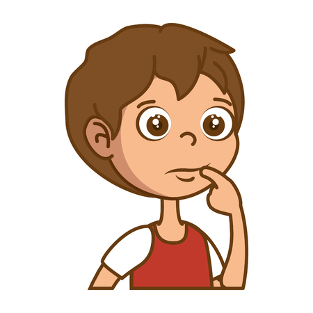 cartoon boy icon over white background vector illustrationのイラスト素材