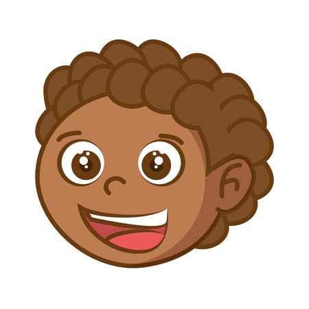 cartoon boy face icon over white background colorful design vector illustrationのイラスト素材