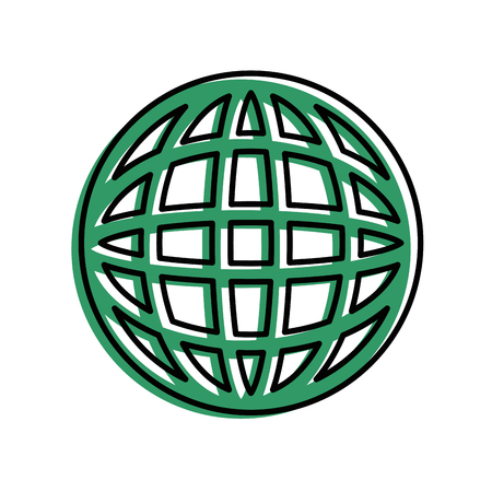 Global sphere icon over white background vector illustrationのイラスト素材