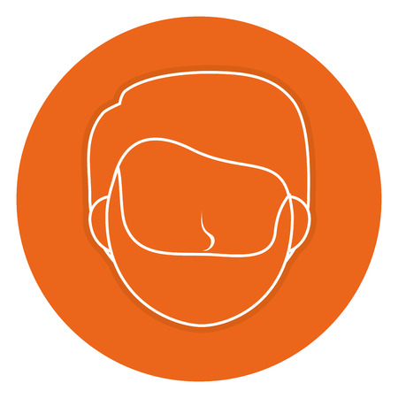 young man head avatar character vector illustration designのイラスト素材