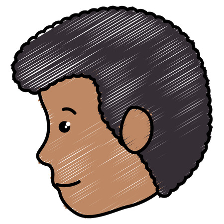 young man head avatar character vector illustration designのイラスト素材