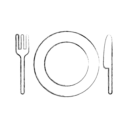 dish with cutlery kitchen vector illustration designのイラスト素材