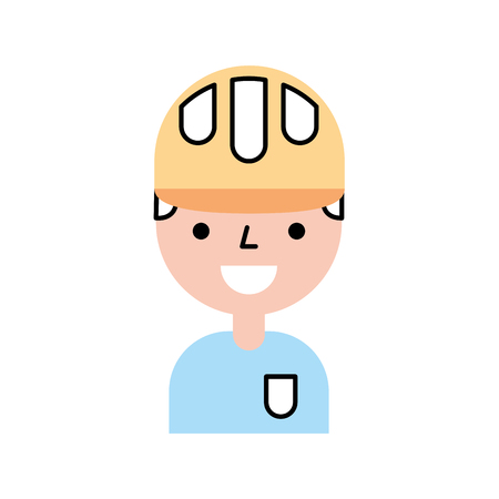 construction worker avatar character vector illustration designのイラスト素材