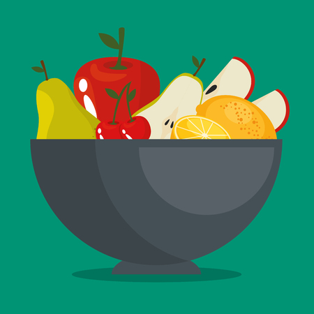 fresh organic fruit concept vector illustration graphic designのイラスト素材