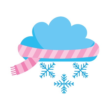 Beautiful fantasy cloud with snowflakes vector illustration designのイラスト素材