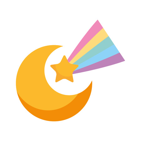 cute moon shooting star vector illustration designのイラスト素材