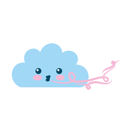 Beautiful fantasy cloud with wind character vector illustration designのイラスト素材